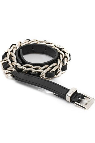 Faux Leather Side Chain Belt in Black - Bili's Bougie Boutique