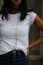 Load image into Gallery viewer, Dual Chain Tassel End Necklace in rose gold - Bili&#39;s Bougie Boutique
