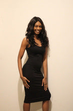 Load image into Gallery viewer, SLEEVELESS TANK BODYCON MIDI DRESS IN BLACK - Bili&#39;s Bougie Boutique
