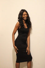 Load image into Gallery viewer, SLEEVELESS TANK BODYCON MIDI DRESS IN BLACK - Bili&#39;s Bougie Boutique
