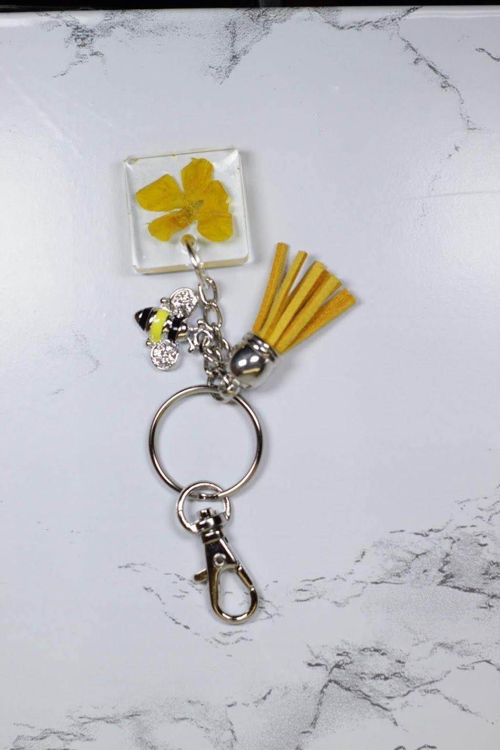 NEW Coach PAVE XL Flower Bee Ladybug Butterfly Mix Charm Keychain Key Ring  FOB