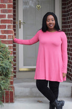 Load image into Gallery viewer, LONG SLEEVE SWING TUNIC WITH POCKETS - Bili&#39;s Bougie Boutique
