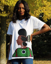 Load image into Gallery viewer, Queen Hauwa ankara t-shirt - Bili&#39;s Bougie Boutique
