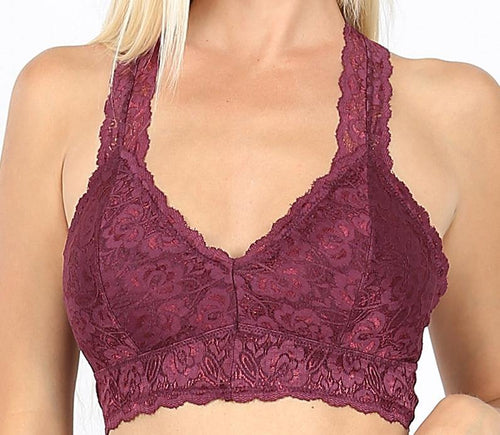 STRETCH LACE PADDED HOURGLASS BACK BRALETTE - Bili's Bougie Boutique