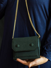 Load image into Gallery viewer, Mini Chain strap Crossbody,  Faux Suede Clutch Bag in Charcoal
