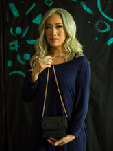 Load image into Gallery viewer, Mini Chain strap Crossbody,  Faux Suede Clutch Bag in Charcoal
