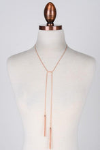 Load image into Gallery viewer, Dual Chain Tassel End Necklace in rose gold - Bili&#39;s Bougie Boutique
