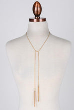 Load image into Gallery viewer, Dual Chain Tassel End Necklace in rose gold - Bili&#39;s Bougie Boutique
