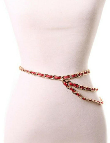 Faux Leather Side Braid Chain Belt - Bili's Bougie Boutique