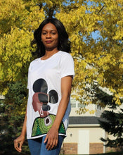 Load image into Gallery viewer, Queen Amina ankara t-shirt - Bili&#39;s Bougie Boutique
