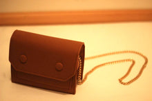 Load image into Gallery viewer, Mini Chain strap Crossbody,  Faux Suede Clutch Bag in brown - Bili&#39;s Bougie Boutique
