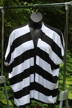 Load image into Gallery viewer, 3/4 Sleeve  black and white Stripe Kimono - Bili&#39;s Bougie Boutique
