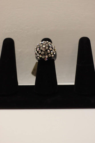 Round Jeweled  plastic Ring in Black - Bili's Bougie Boutique