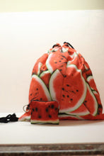 Load image into Gallery viewer, Watermelon Printed Lightweight Adjustable Drawstring Bag and Coin Purse Set - Bili&#39;s Bougie Boutique
